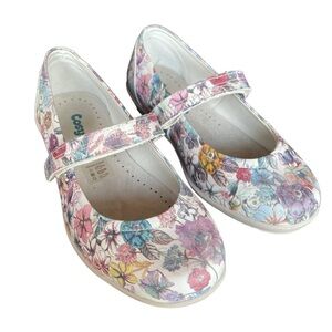 Cosyfeet Maggie floral maryjane size 8.5 EUC purple blue